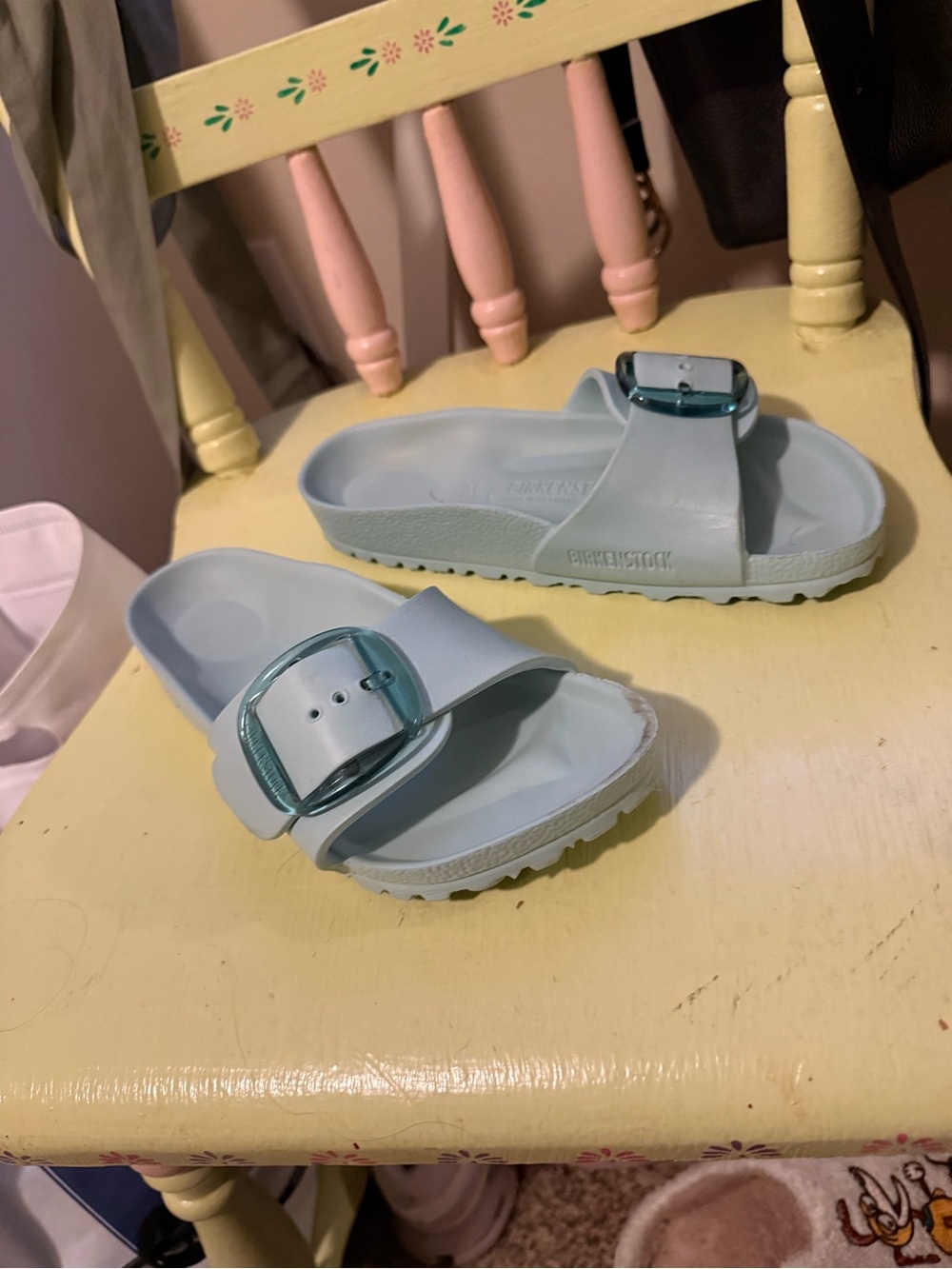 Birkenstock Kids Pale Blue EVA Buckle Slide Sandals